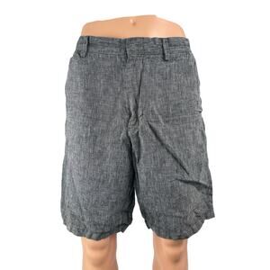 J.Crew 100% Linen Men's Gray High Rise Casual Walking Golf Chino Khaki Shorts 38